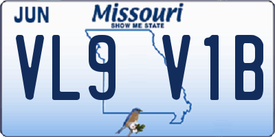 MO license plate VL9V1B