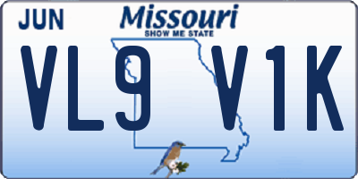 MO license plate VL9V1K