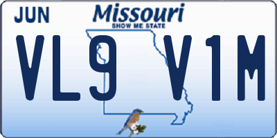 MO license plate VL9V1M