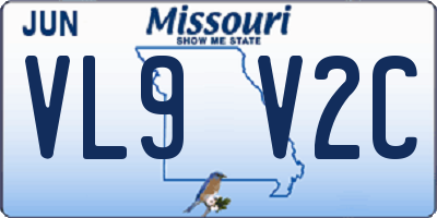 MO license plate VL9V2C