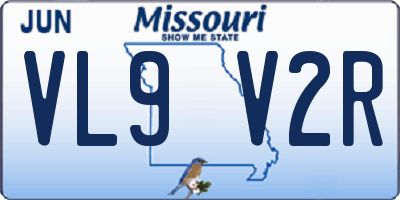 MO license plate VL9V2R