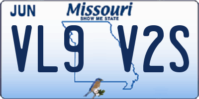 MO license plate VL9V2S