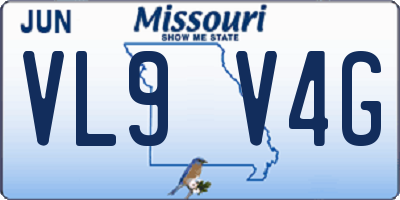 MO license plate VL9V4G