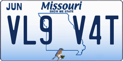 MO license plate VL9V4T