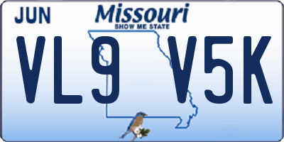 MO license plate VL9V5K