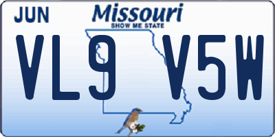 MO license plate VL9V5W