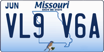 MO license plate VL9V6A