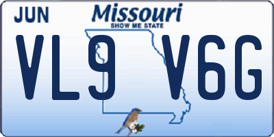 MO license plate VL9V6G