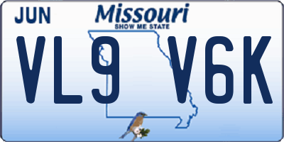 MO license plate VL9V6K