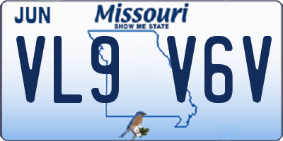 MO license plate VL9V6V