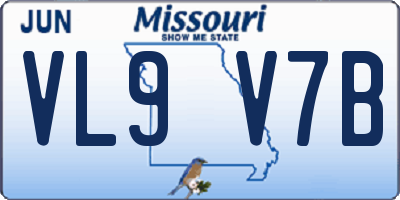 MO license plate VL9V7B