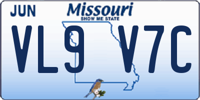 MO license plate VL9V7C