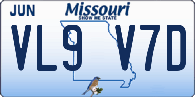 MO license plate VL9V7D