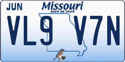 MO license plate VL9V7N