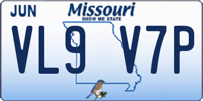 MO license plate VL9V7P