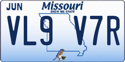 MO license plate VL9V7R