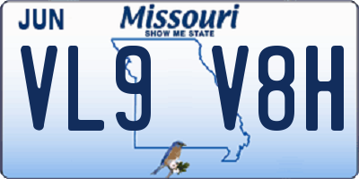 MO license plate VL9V8H