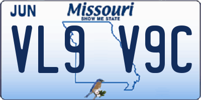 MO license plate VL9V9C