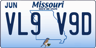 MO license plate VL9V9D
