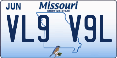 MO license plate VL9V9L