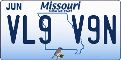 MO license plate VL9V9N