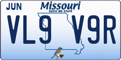 MO license plate VL9V9R