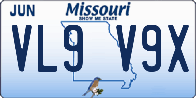 MO license plate VL9V9X