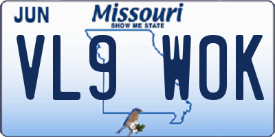 MO license plate VL9W0K