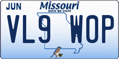 MO license plate VL9W0P