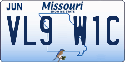 MO license plate VL9W1C