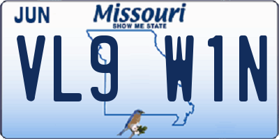 MO license plate VL9W1N