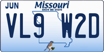 MO license plate VL9W2D