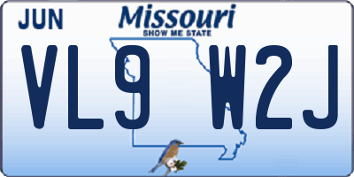 MO license plate VL9W2J