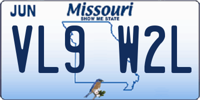MO license plate VL9W2L