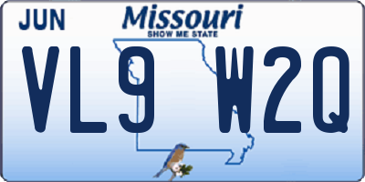 MO license plate VL9W2Q