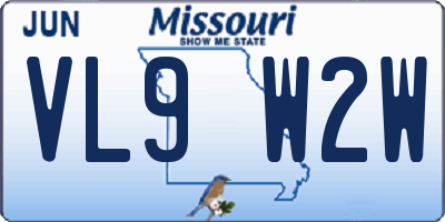 MO license plate VL9W2W