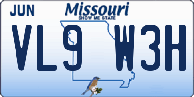 MO license plate VL9W3H