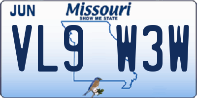 MO license plate VL9W3W