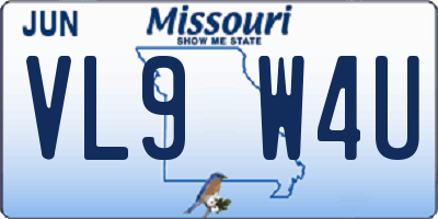 MO license plate VL9W4U