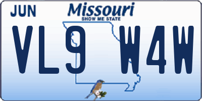 MO license plate VL9W4W