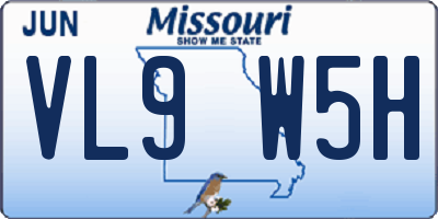 MO license plate VL9W5H