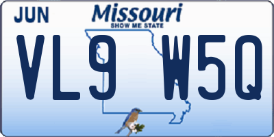 MO license plate VL9W5Q