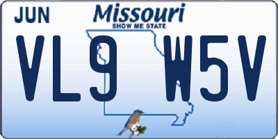 MO license plate VL9W5V