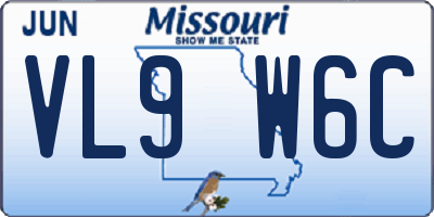 MO license plate VL9W6C