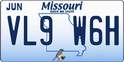MO license plate VL9W6H
