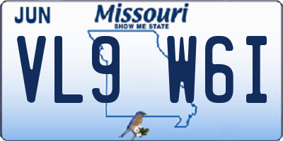MO license plate VL9W6I