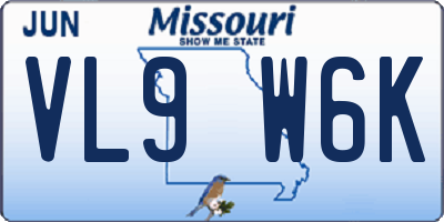 MO license plate VL9W6K