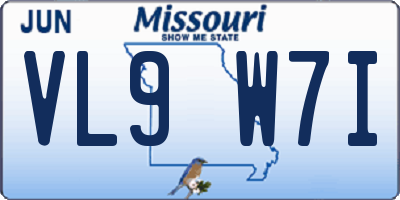 MO license plate VL9W7I