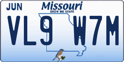 MO license plate VL9W7M