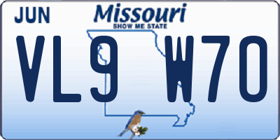 MO license plate VL9W7O